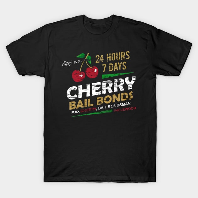 Cherry Bail Bonds, weathered board distressed T-Shirt by woodsman